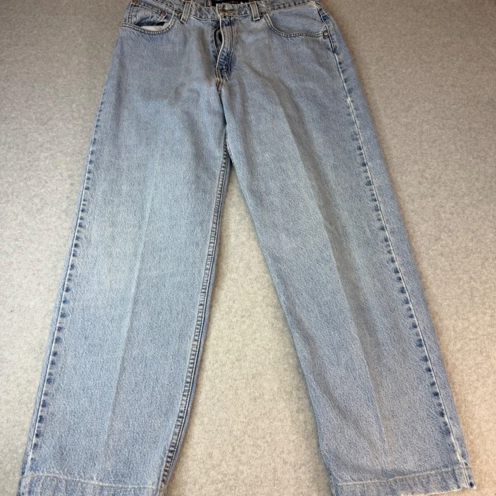 Vintage Levis SilverTab Loose Fit Jeans Light Wash Baggy Wide Leg 90s Grey Tab